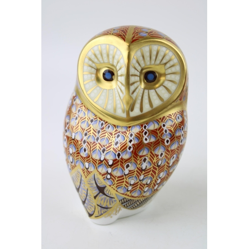 165 - Royal Crown Derby paperweight, Barn Owl, 11cm high, designed by John Ablitt, date mark for 2006 (MMV... 