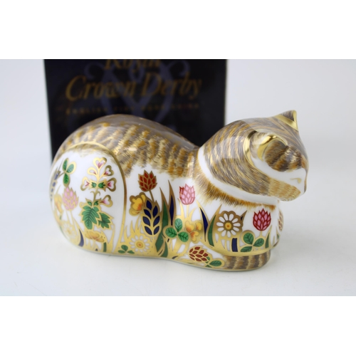 169 - Royal Crown Derby paperweight, Cottage Garden Cat, red printed marks and Royal Crown Derby stamp on ... 