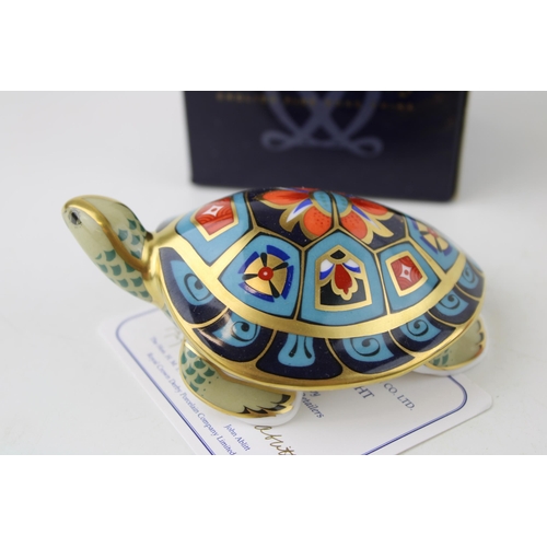 175 - Royal Crown Derby paperweight, Terrapin, 10cm long, gold signature edition commissioned by The Guild... 