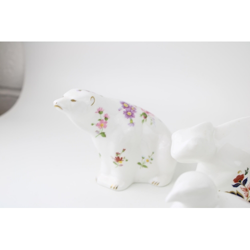 188 - A pair of Royal Crown Derby paperweights, Posie Polar Bears, printed marks, date codes for 1991 (LIV... 