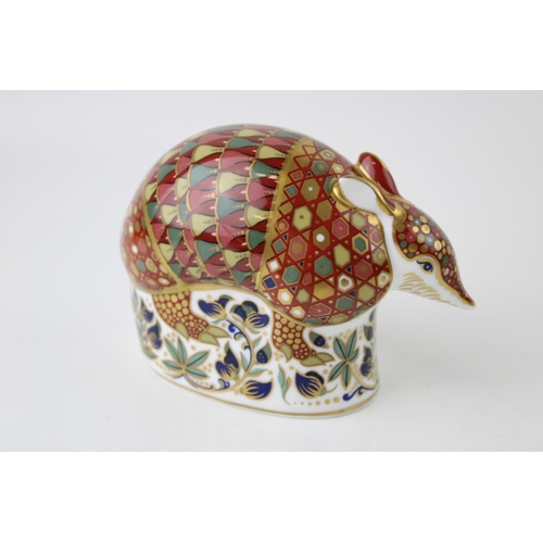 191 - Royal Crown Derby paperweight, Armadillo, gold stopper, red printed marks and Royal Crown Derby stam... 