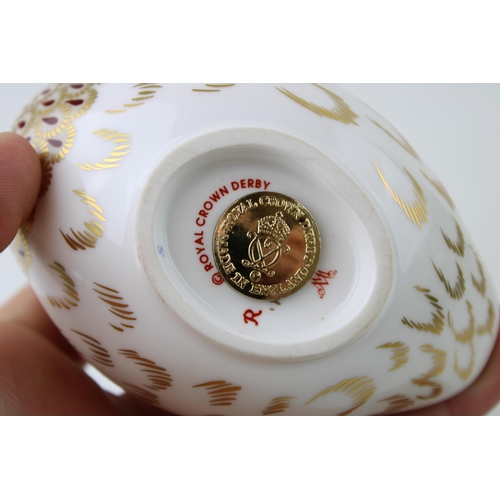 195 - Royal Crown Derby paperweight, Dappled Quail, gold stopper and red printed marks.