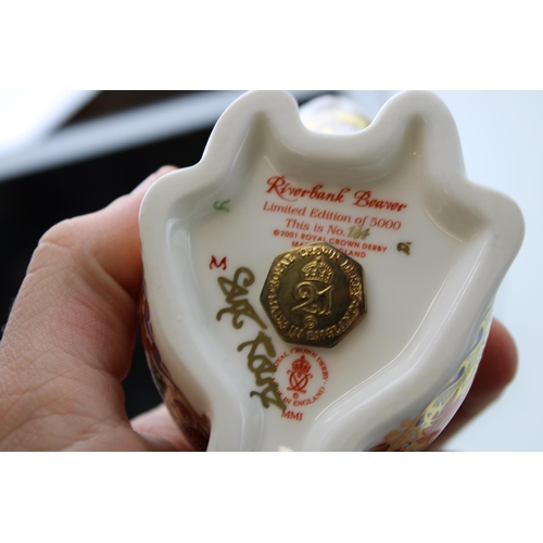 211 - Royal Crown Derby paperweight, Riverbank Beaver, number 164 of a limited edition of 5,000, 21st anni... 