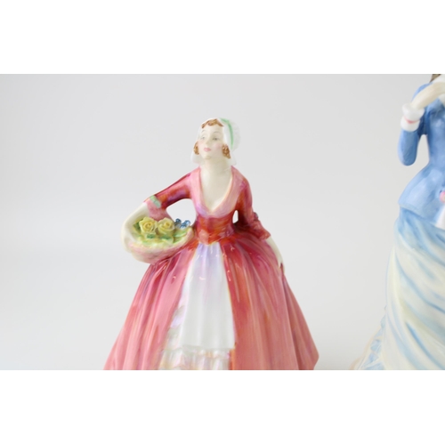 124 - Royal Doulton figures to include, Ninette HN 2379, Janet HN 1537 and Sally 3851. (3) Height 20cm.