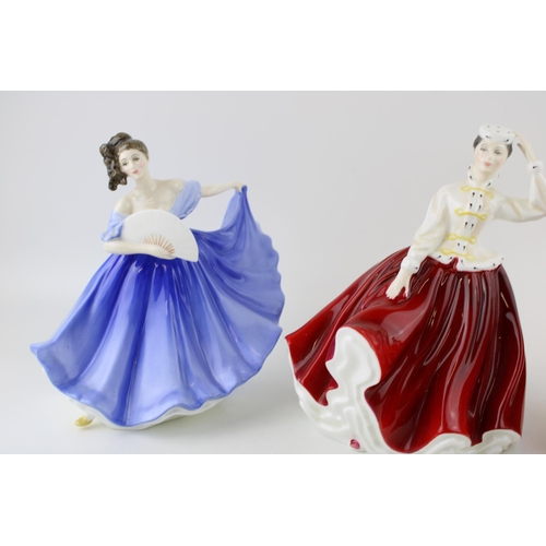 127 - Royal Doulton figures to include, Gail HN 2937, Autumn Breezes HN 1934 and Elaine HN 2791. (3) Heigh... 