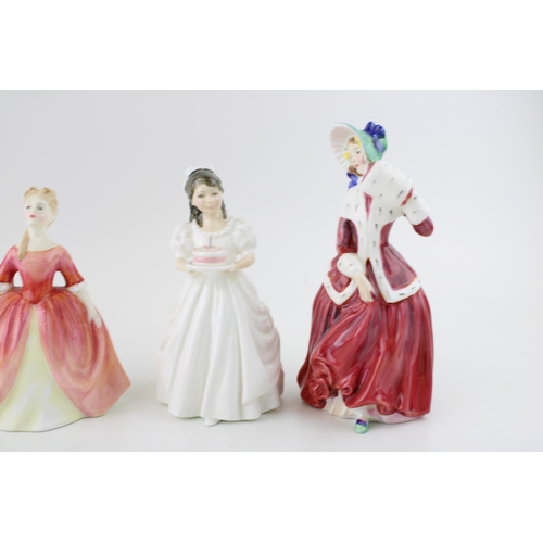 130 - Royal Doulton figures 'Christmas Morn' HN 1992, 'Debbie' HN2400, 'Birthday Girl' HN 3423, 'Fair Maid... 