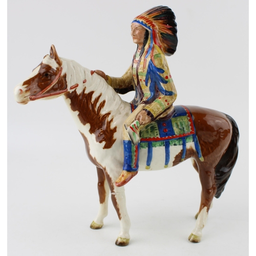 A Beswick Native American Indian Chief on Horseback 1391. a/f. Height 23cm.