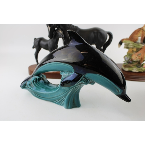 193 - Beswick Connoisseur Model 'Black Beauty & Foal' a/f together with a Leonardo Collection 'Nature Stud... 