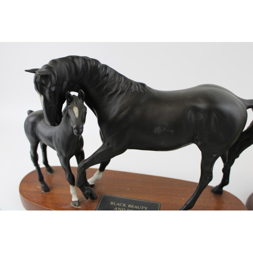 193 - Beswick Connoisseur Model 'Black Beauty & Foal' a/f together with a Leonardo Collection 'Nature Stud... 