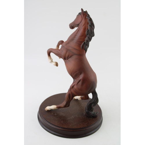 225 - Beswick Spirit of the Wild, matte brown, wooden base.