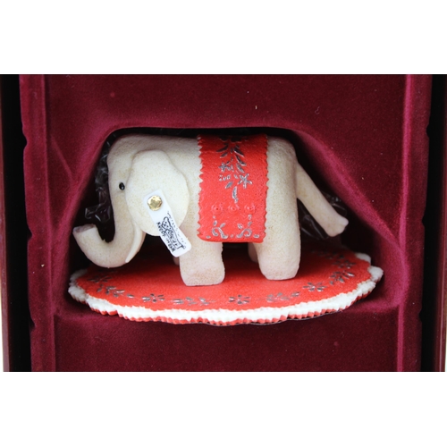 316 - Boxed Steiff elephant pin cushion.