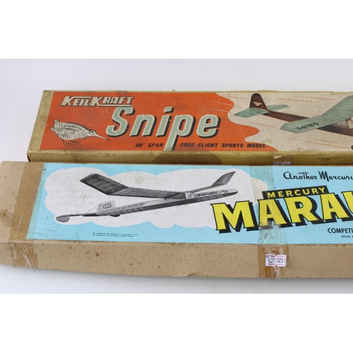 329 - Two boxed vintage model balsa wood glider kits to include a 'Keil Kraft Snipe' (40