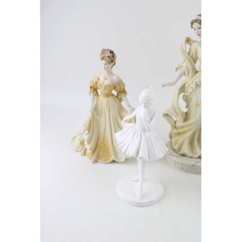 36 - A collection of lady figures to include examples by Coalport, Wedgwood, Royal Doulton and LLadro. (5... 