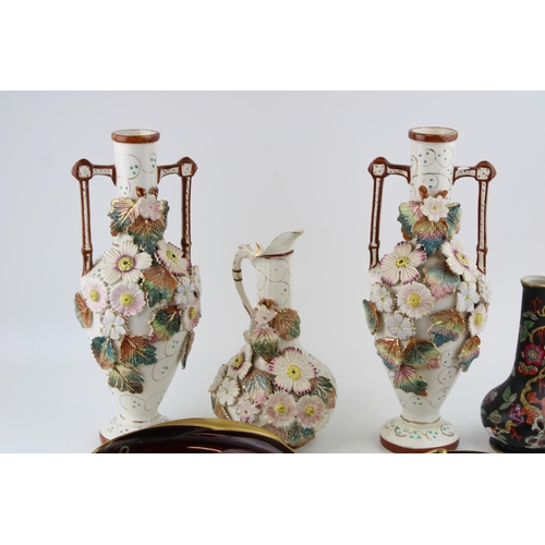 103 - A collection of 19th century and early 20th ceramics to include Oriental bottle vase, two Carlton Wa... 