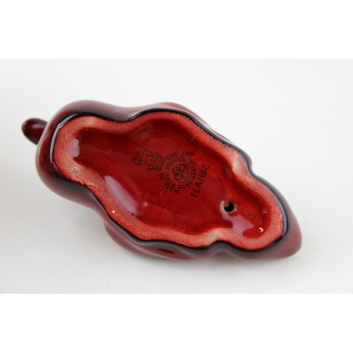 147 - Royal Doulton flambe swimming duck, 9cm long.