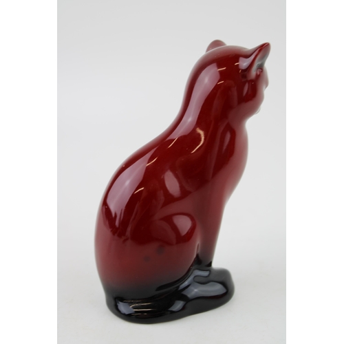 149 - Royal Doulton flambe cat, 12cm tall.