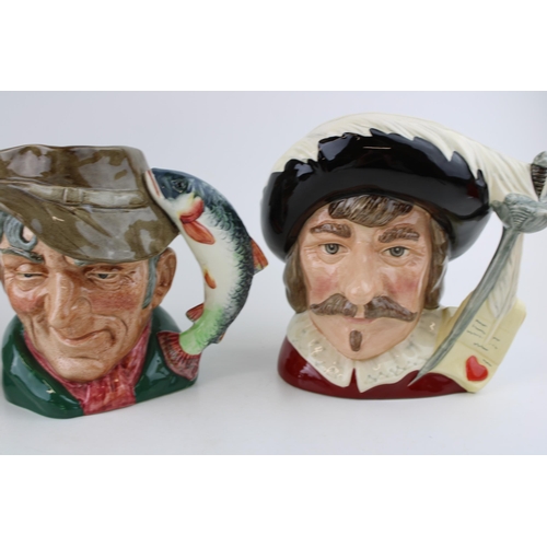 161 - Large Royal Doulton character jugs to include The Yachtsman, Cyrano de Bergerac and The Poacher (3).