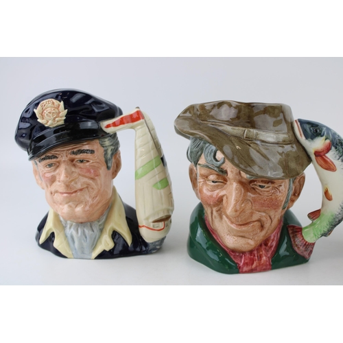 161 - Large Royal Doulton character jugs to include The Yachtsman, Cyrano de Bergerac and The Poacher (3).