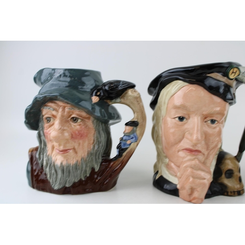 162 - Large Royal Doulton character jugs to include Hamlet, Guy Fawkes and Rip Van Winkle (3 -  seconds).