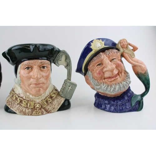 163 - Large Royal Doulton character jugs to include Old Salt, Sir Thomas More and Lobsterman (3 -  seconds... 