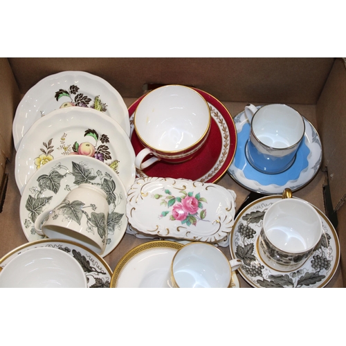 17 - A collection of Wedgwood & Spode china cups and saucers with other similar examples (Qty).