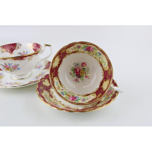 195A - A Paragon cup and saucer together with another similar example, by Hudson in the 'Lady Diana' patter... 