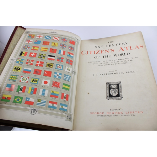 308 - Two late 19th / Early 20th century books to include 'The XXth Century Citizens' Atlas of the World, ... 