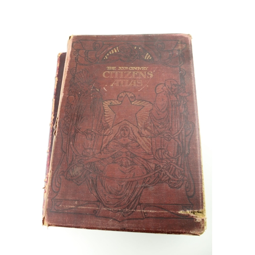 308 - Two late 19th / Early 20th century books to include 'The XXth Century Citizens' Atlas of the World, ... 