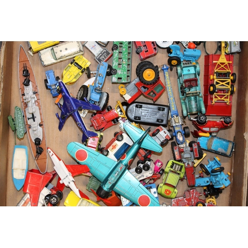 318 - A collection of toys including matchbox, corgi and dinky cars, aircraft, ships and trucks