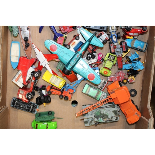 318 - A collection of toys including matchbox, corgi and dinky cars, aircraft, ships and trucks