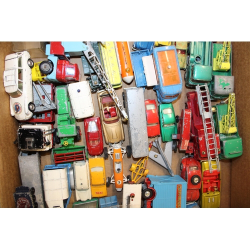 327 - A large quantity of vintage die cast play worn vehicles to include examples by Corgi, Dinky, Matchbo... 