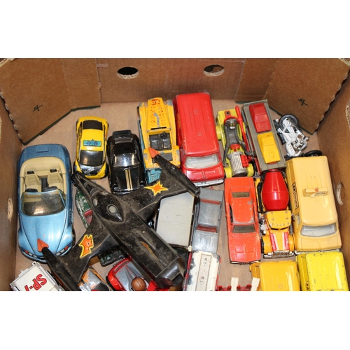 328 - A large quantity of vintage die cast play worn vehicles to include examples by Corgi, Dinky, Matchbo... 