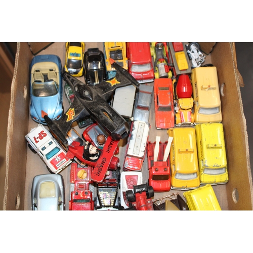 328 - A large quantity of vintage die cast play worn vehicles to include examples by Corgi, Dinky, Matchbo... 