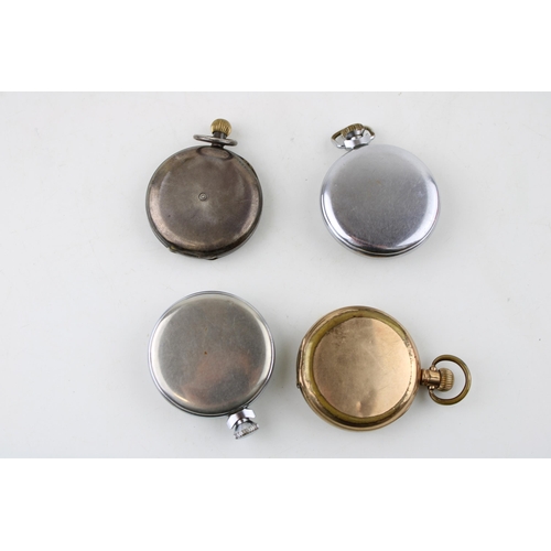 349 - A collection of pocket watches to include a silver half hunter example, a half hunter gold plated Wa... 