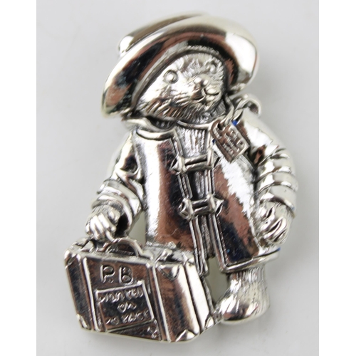 383 - Contemporary sterling silver pendant of Paddington Bear, 4cm tall.