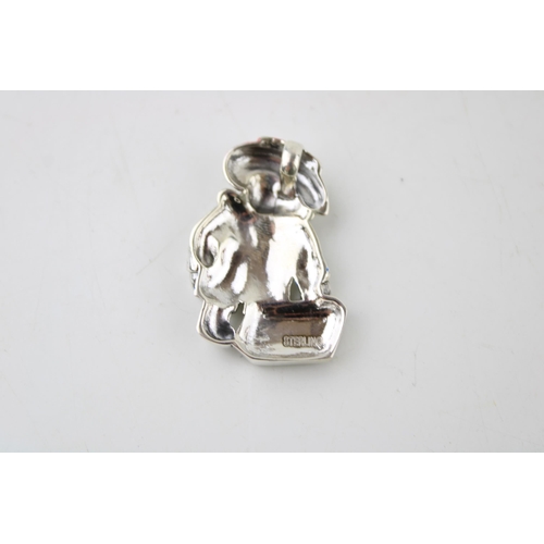 383 - Contemporary sterling silver pendant of Paddington Bear, 4cm tall.