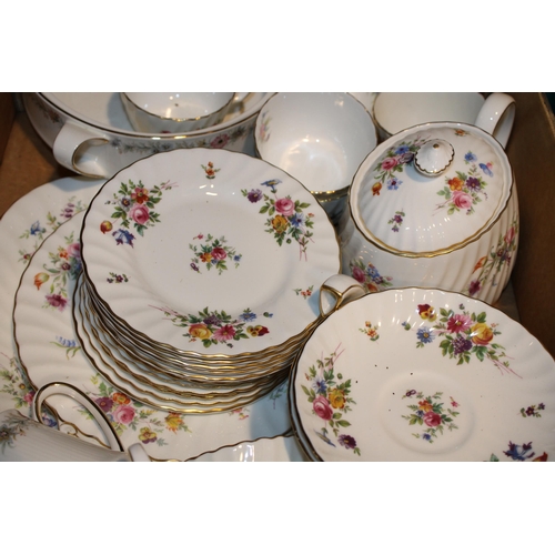 54 - A collection of Minton Marlow tea ware to include a teapot, cups, saucers and others with Paragon Be... 