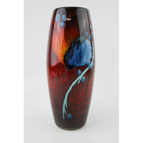 59 - Alan Clarke studio pottery vase, abstract colours, 25.5cm tall.