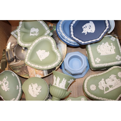 6 - A collection of Wedgwood Jasperware in Sage Green, Wedgwood Blue and Cobalt Blue. (Qty)