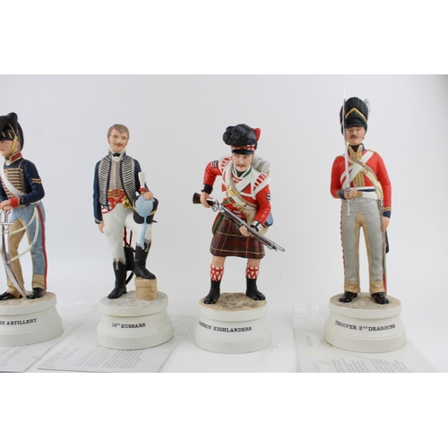 80 - A set of four Coalport 'Battle of Waterloo' figures, all boxed, to include Corporal Royal Horse Arti... 