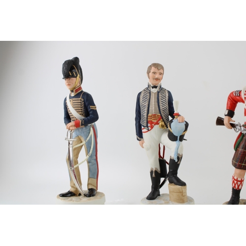 80 - A set of four Coalport 'Battle of Waterloo' figures, all boxed, to include Corporal Royal Horse Arti... 