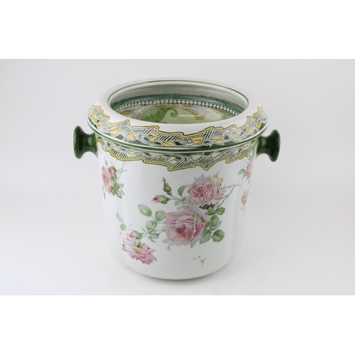 1 - Late 19th/ Early 20th century Doulton Burslem Kelmscot lidded slop two-handled pale decorated overal... 