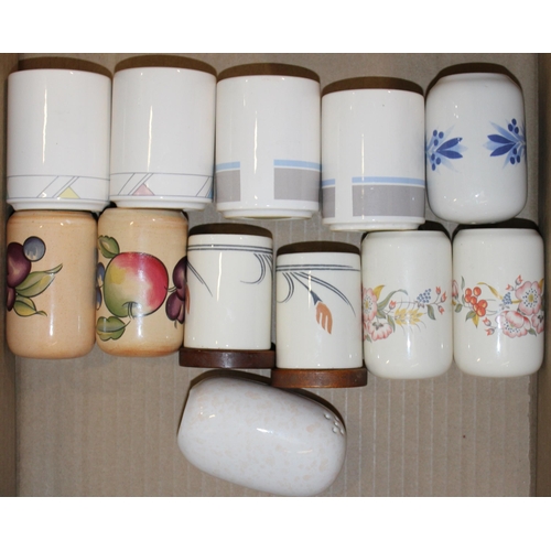 109 - A collection of Hornsea salt and pepper pots from the 1980s in the 'Fantasy' pattern together with '... 