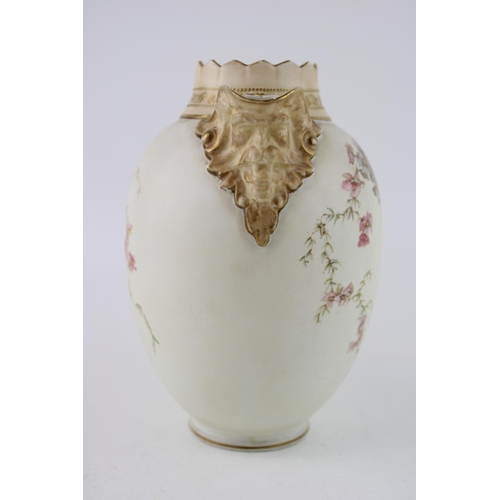 140 - Royal Doulton Burlsem blush ware jug, Bacchanalian mask, 16cm tall.