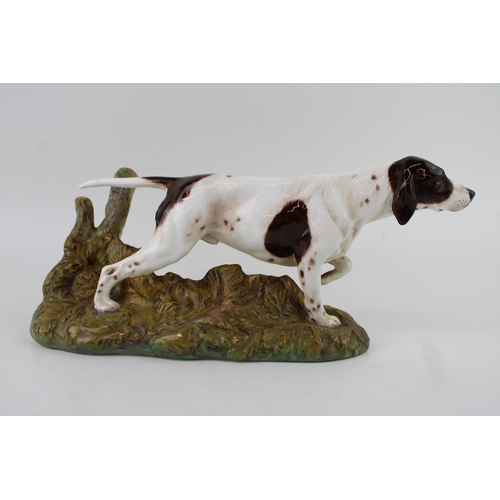 142 - Royal Doulton Pointer HN2624, ceramic naturalistic base.