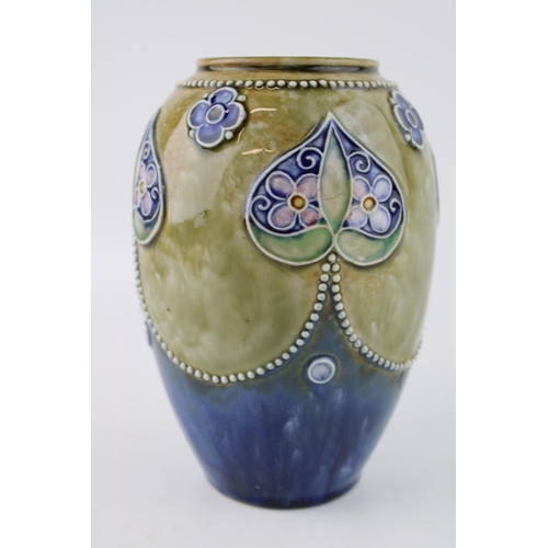 153 - Royal Doulton stoneware vase, Art Nouveau decoration, 17.5cm tall.