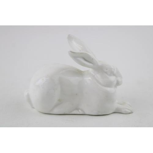 154 - Unusual Royal Doulton 'flambe' rabbit, in white glaze, 11cm long.