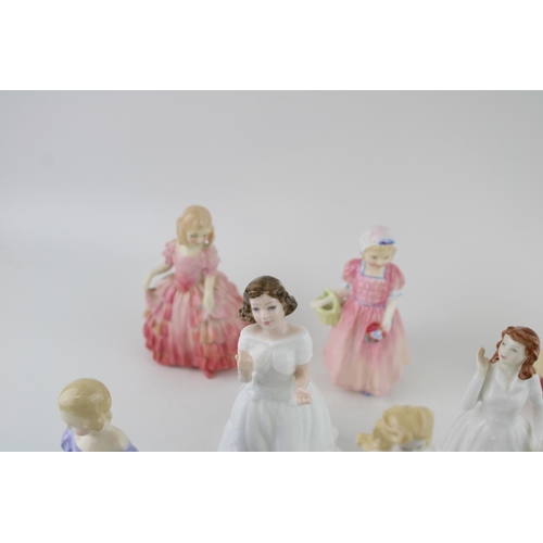 159 - Small Royal Doulton figurines to include Ninette, Dinky Do, Joy and others (8).