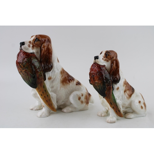 170 - Two Royal Doulton spaniel with pheasant figures HN1001 and HN1028 (2), tallest 16cm.