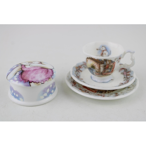 172 - Royal Doulton Snowman trinket dish with a Brambly Hedge miniature cup and saucer (2).